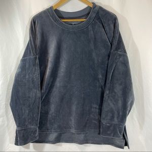 Cuddlduds Double Plush Velour Gray Top Plus 2X